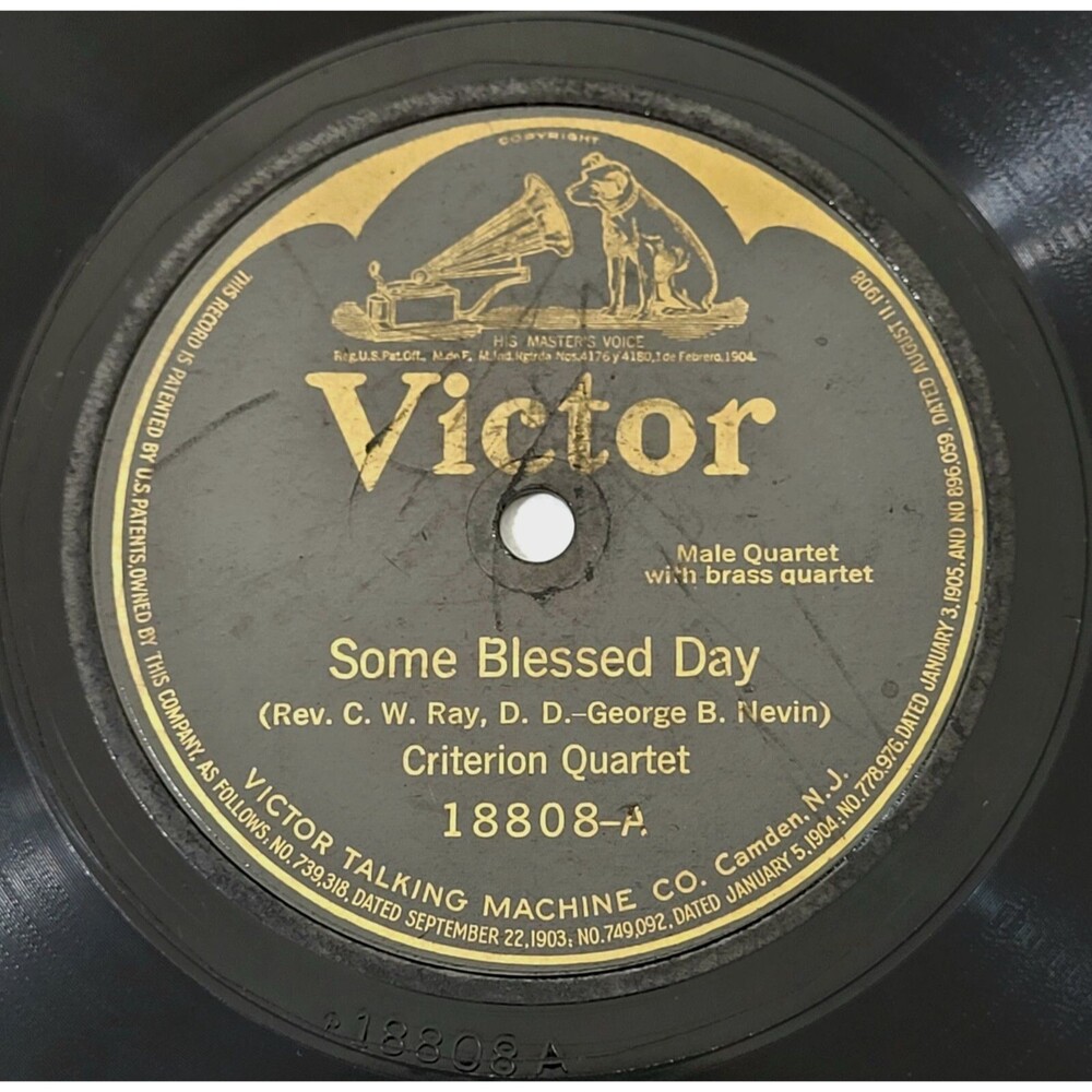78 Vocal CRITERION QUARTET Some Blessed Day / Wayside Cross VICTOR 18808 V+